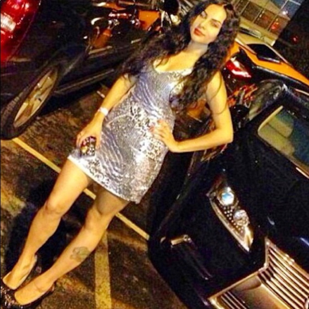 Silver  sequin dress